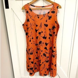 Black burnt orange colored dress size large
